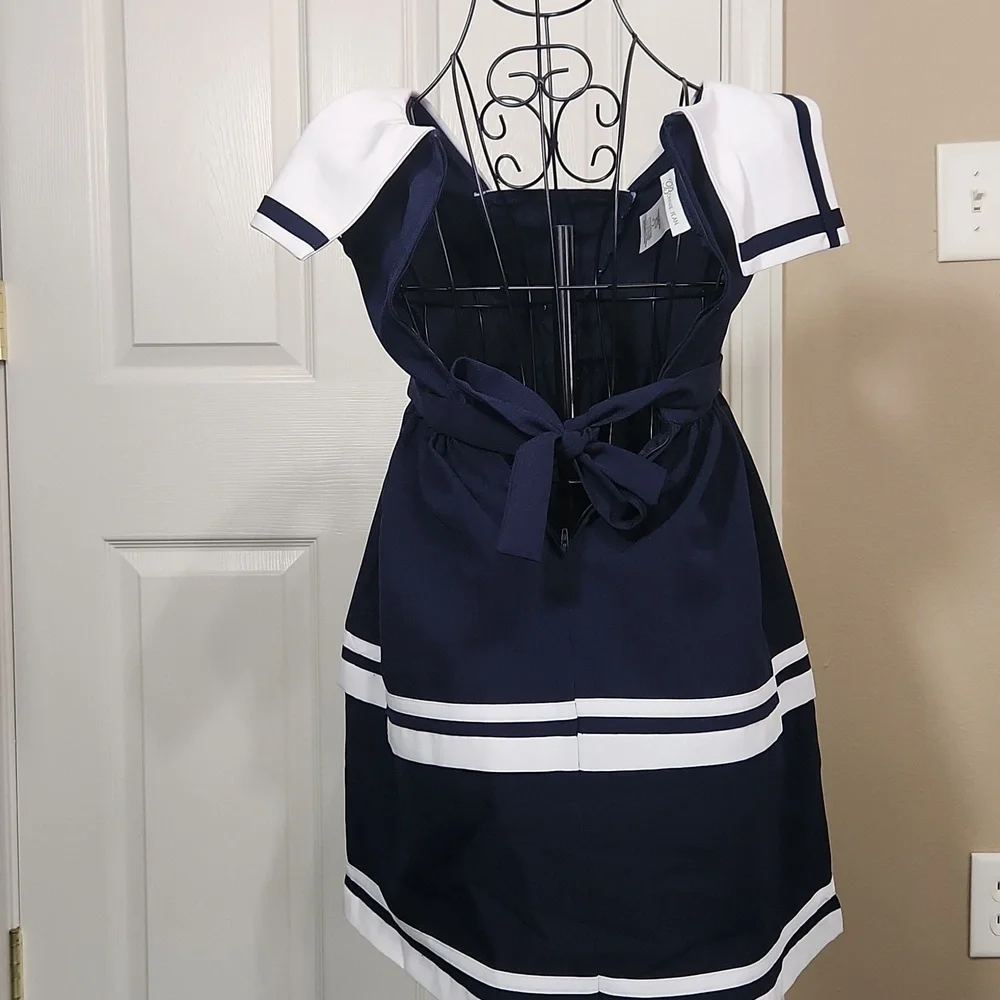 Bonnie Jean Blue Sleeveless Sundress with Sailor Collar - Picture 7 of 8